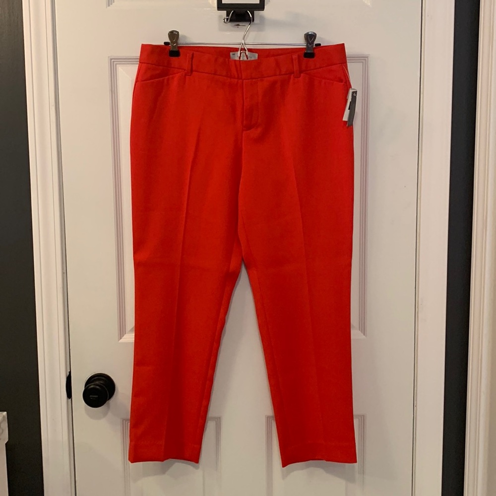 NWT Gap slim crop pant, red, sz 8